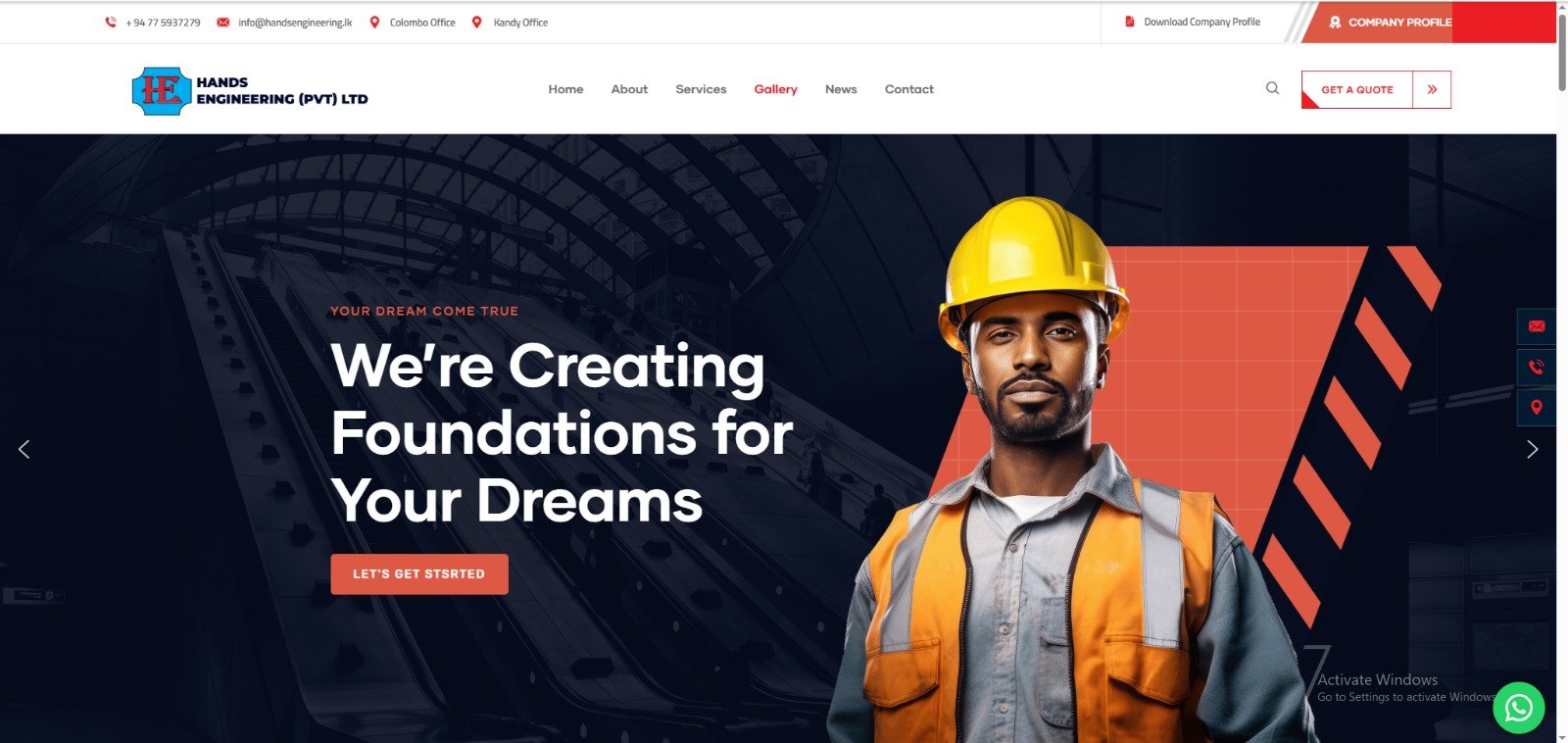 Hands Engineering Website