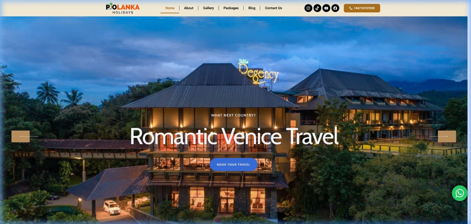 PioLanka Holidays Website